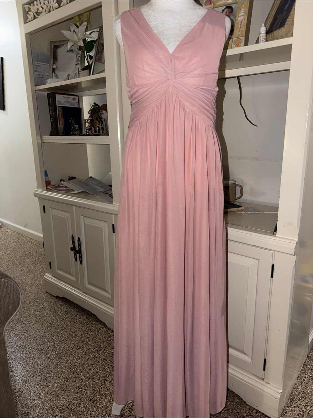 Birdy Grey Blush Pink Twisted V-Neck Maxi Dress